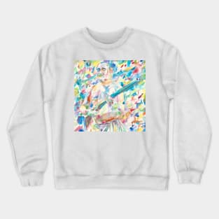 ERNEST HEMINGWAY with rifle - watercolor portrait Crewneck Sweatshirt